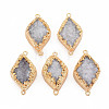 Natural Druzy Agate Connector Charms G-N326-117-1