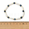 Natural Lapis Lazuli & Cultured Freshwater Pearl Beaded Bracelets BJEW-JB14045-04-4