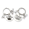 Flat Round Alloy Keychain KEYC-YW00090-01-5