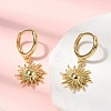 Sun Brass Hoop Earrings EJEW-H180-30A-G-2