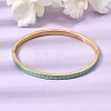 304 Stainless Steel Enamel Hinged Cuff Bangles for Women SA-CBAC920-15G-01H-1