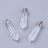 Natural Quartz Crystal Pointed Pendants G-F228-06N-RS-1