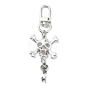 Halloween Skull & Key Alloy Pendant Decorations HJEW-JM02219-1