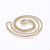 304 Stainless Steel Box Chain Necklaces NJEW-O102-19G-1