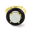 Rack Plating Round Brass Enamel Adjustable Rings RJEW-U004-01C-G-2