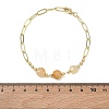 Natural Yellow Aventurine Faceted Flat Round Beaded Brass Paperclip Chain Bracelets GG-CBA37F5-02G-07-5