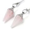 Natural Rose Quartz Hexagonal Pointed Dowsing Pendulums G-P552-05P-04-2