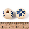 Christmas Spray Painted Schima Wood Beads WOOD-T032-35F-3