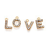304 Stainless Steel and Rhinestone Pendants STAS-T071-11A-G-2