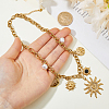 1Pc 304 Stainless Steel Resin & Plastic Pearl Sun Pendant Bib Necklaces NJEW-HS0001-24-3