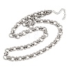 8MM 304 Stainless Steel Twisted Ring Link Chain Necklaces NJEW-Z105-04P-02-4
