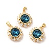 Brass Micro Pave Cubic Zirconia Pendants KK-M243-03G-1