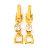 Brass with Cubic Zirconia Fold Over Clasps ZIRC-WH0002-07C-1