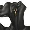 Natural Cultured Freshwater Pearl with Brass Hoop Earrings EJEW-JE07384-2