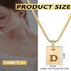 1Pc Stainless Steel Letter Rectangle Pendant Necklaces NJEW-LP0001-34D-G-2
