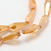 Faceted Rainbow Plated Teardrop Electroplated Glass Beads Strands EGLA-F104-05A-2