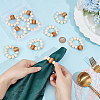 10Pcs Round Wood Beaded Napkin Rings HJEW-PH02431-02-3
