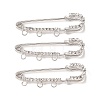 Iron Rhinestone Safety Pins Brooch Findings JEWB-E045-01A-P-1