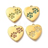 304 Stainless Steel Rhinestone Pendants STAS-R159-55G-1