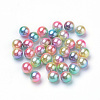 Rainbow Acrylic Imitation Pearl Beads OACR-R065-4mm-07-1