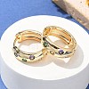 Brass Micro Pave Cubic Zirconia Hoop Earrings LS-EJEW-H152-01A-G-2
