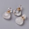 Teardrop Natural Quartz Crystal Perfume Bottle Pendants G-H241-02C-G-1