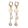 Natural Freshwater Shell & 316 Surgical Stainless Steel Charms Dangle Earrings for Women EJEW-JE07141-3