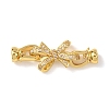 Brass Micro Pave Clear Cubic Zirconia Fold Over Clasps KK-D259-06G-1
