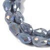 Opaque Solid Color Electroplate Glass Beads Strands EGLA-N013-P8mm-B05-3