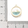 Brass Inlay Glass Pendants KK-Z061-06G-3