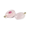 Natural Rose Quartz & Cubic Zirconia Pendants G-Z076-01G-02-2