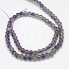 Electroplate Crystal Glass Round Beads Strands EGLA-F037-6mm-A06-3