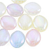 Rainbow Iridescent Plating Acrylic Beads OACR-N010-062-1