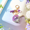 Alloy Resin Heart Keychains KEYC-TADJ0002-01G-Q-4