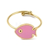 Fish 304 Stainless Steel Enamel Ring RJEW-A038-14G-01-2