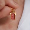 Rotating 304 Stainless Steel Enamel Tarot Card Pendant Necklaces with Rhinestone FS-WG0CC16-01-2