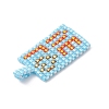 3Pcs Beaded Rectangle with Word Love Charms PALLOY-MZ01086-5