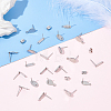 80Pcs 4 Style 304 Stainless Steel Stud Earring Findings STAS-DC0009-96-5