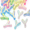 20Pcs UV Plating Transparent Acrylic European Beads OACR-TADJ0001-19Y-2