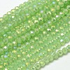 Faceted Round Full Rainbow Plated Imitation Jade Electroplate Glass Beads Strands X-EGLA-J130-FR08-1