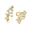 Brass Micro Pave Clear Cubic Zirconia Cuff Earrings EJEW-R114-020G-NF-2