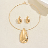 Iron Teardrop Pendant Choker & Stud Earring Sets for Women HI1205-5