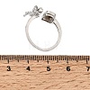 Brass Micro Pave Cubic Zirconia Finger Rings CU-CBA260E-12P-5
