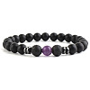 Round Natural Amethyst Beaded Stretch Bracelets for Women Men LS-XP2963-6-1