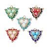 Glass Seed Beads Triangle Pendants PALLOY-MZ00452-1