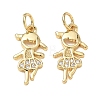 Brass Micro Pave Clear Cubic Zirconia Pendants CU-CBA9AFC-01G-16-1