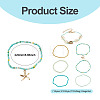 2 Bags Summer Beach Glass Seed Beaded & Natural Shell & Alloy Starfish Charm Anklet Sets AJEW-TA0003-69G-3