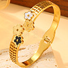 304 Stainless Steel & Acrylic Hinged Bangles for Women WG97382-01-3