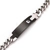 Crystal Rhinestone Rectangle & Cross Link Bracelet STAS-E160-30EBP-01-3