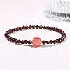 Natural Garnet Round Beads Stretch Bracelets WG583E5-06-1